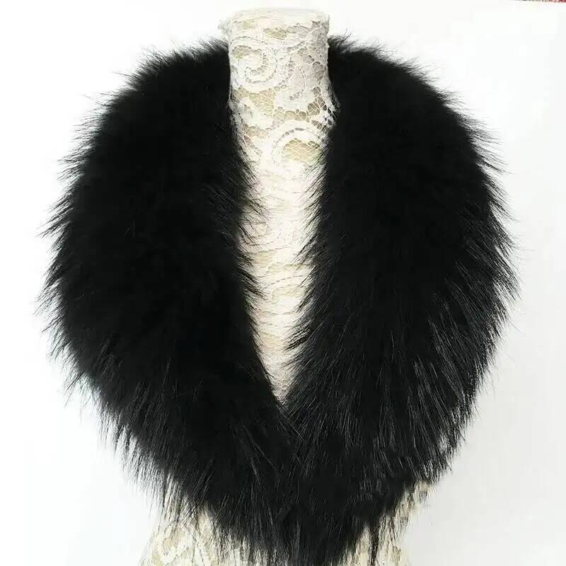 Natural Raccoon Fur Collar Rea - Shawl Wrap Winter 评论和价格