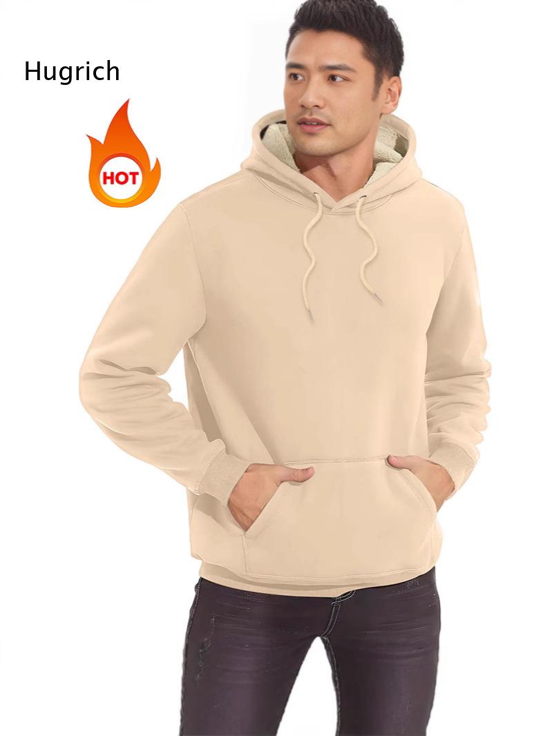 Men Sherpa Lined Hoodie Drawst - Sherpa Hoodie Fleece 评论和价格