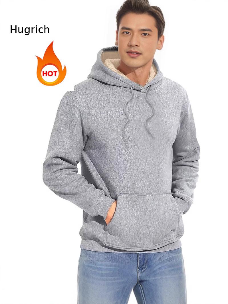 Men Sherpa Lined Hoodie Drawst - Sherpa Hoodie Fleece 评论和价格