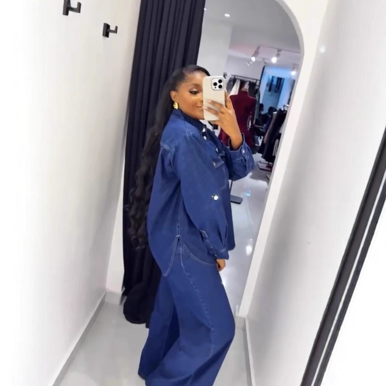 Jeans 2 Piece Sets Women Denim - Down Jacket Packable 评论和价格