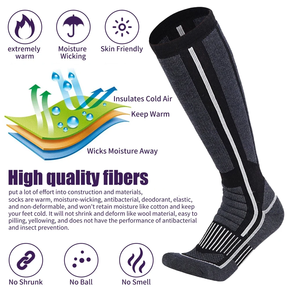 XQQMXX 1Pair Ski Socks Skiing  - Thermal Sock Wool 评论和价格