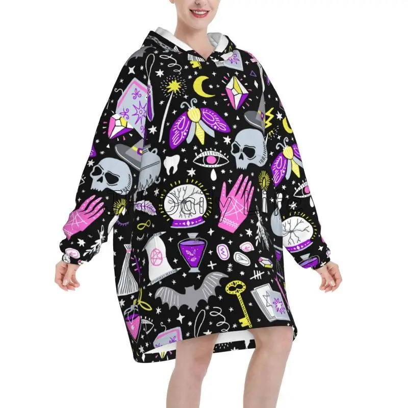 Magic Witchy Goth Oversized Bl - Sherpa Hoodie Fleece 评论和价格