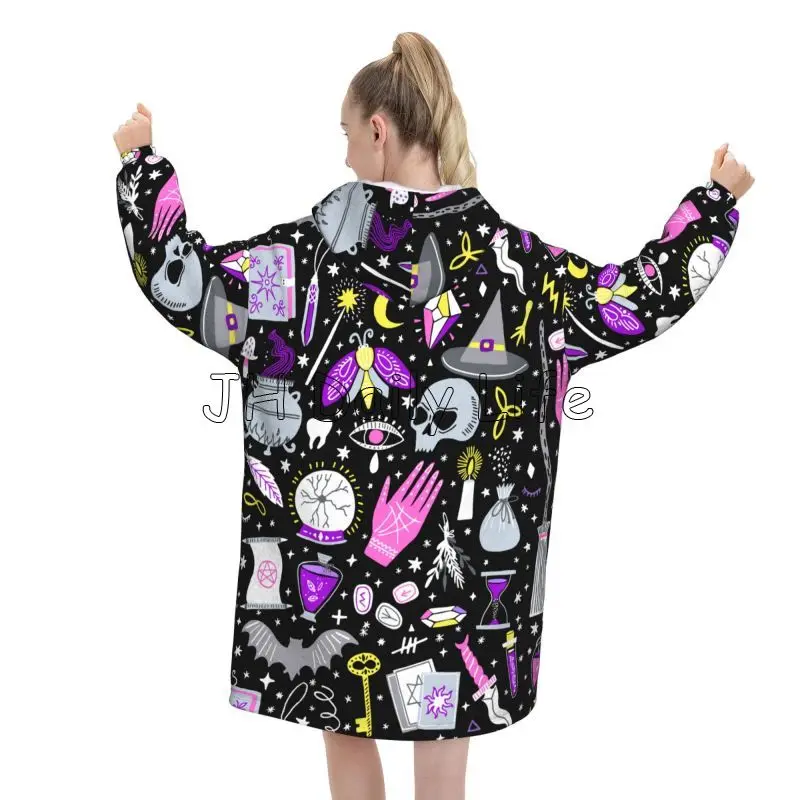 Magic Witchy Goth Oversized Bl - Sherpa Hoodie Fleece 评论和价格