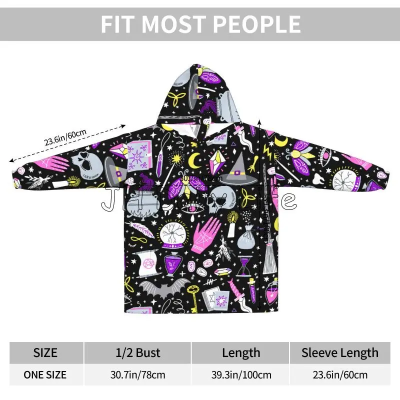 Magic Witchy Goth Oversized Bl - Sherpa Hoodie Fleece 评论和价格