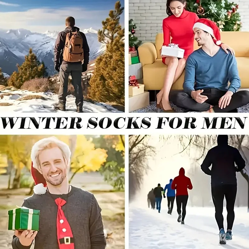 2 Pairs Winter Warm Socks Men' - Thermal Sock Wool 评论和价格