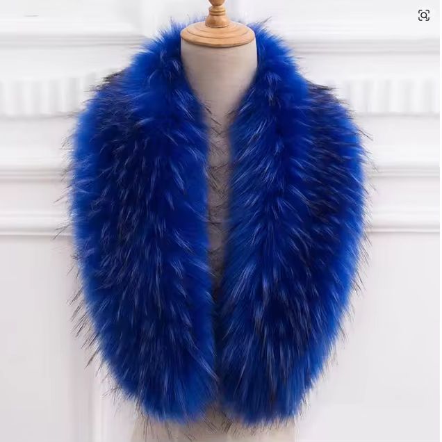 Natural Fur Collar Real raccoo - Shawl Wrap Winter 评论和价格