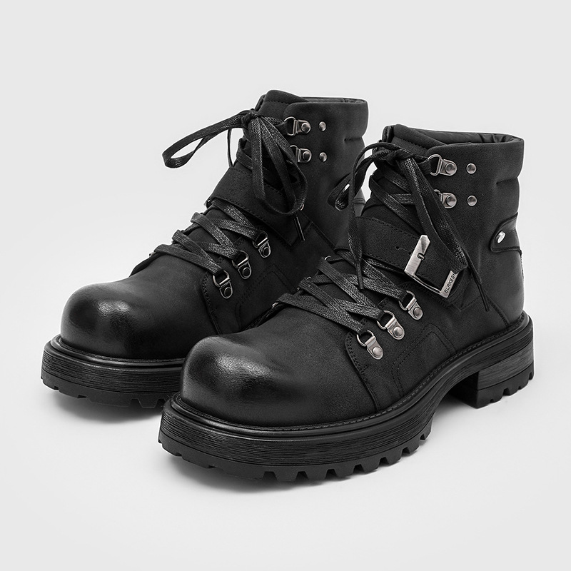 Brand Men Leather Boots Motorc - Waterproof Winter Boot 评论和价格
