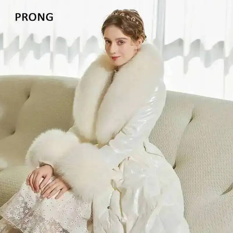 100% Real Fox Fur Collar Winte - Shawl Wrap Winter 评论和价格