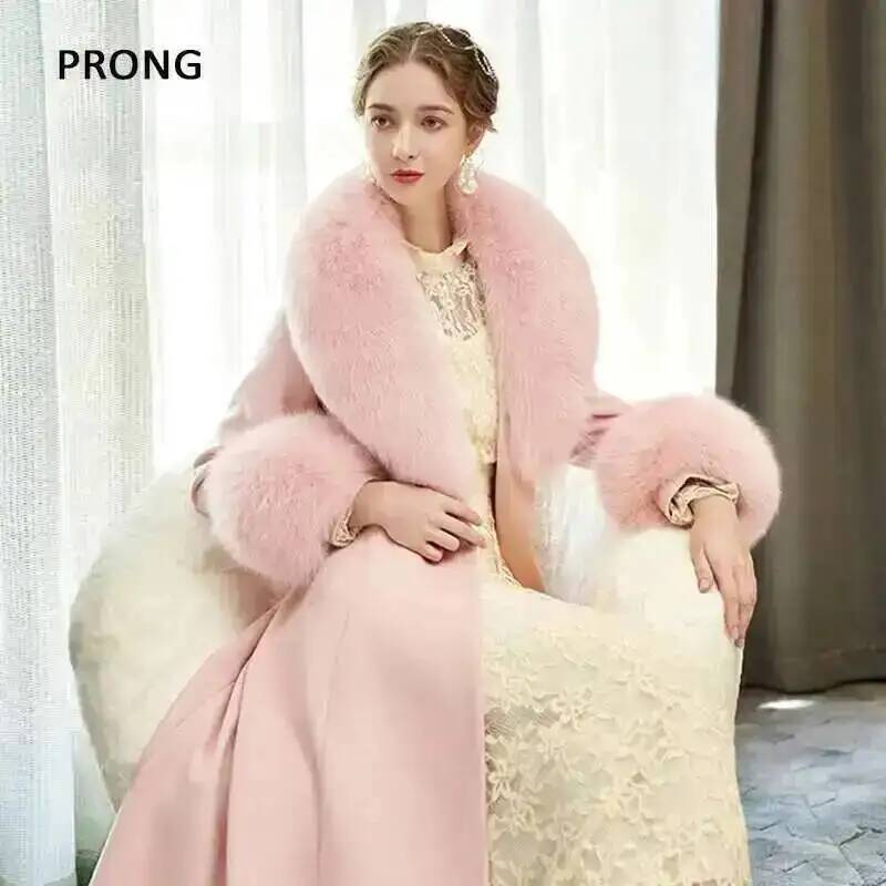 100% Real Fox Fur Collar Winte - Shawl Wrap Winter 评论和价格